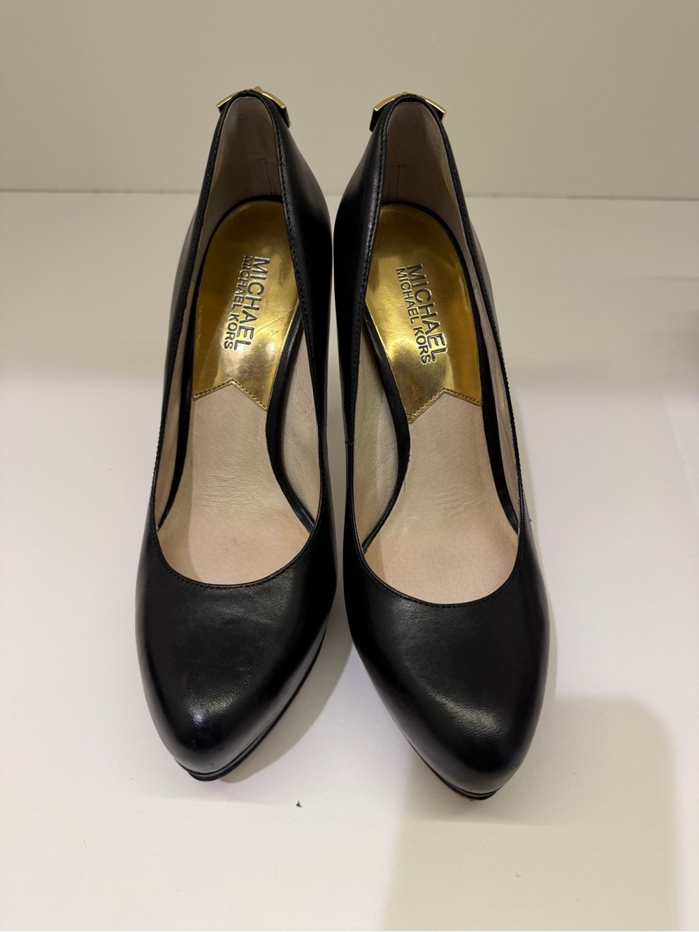 Michael Kors Black Leather Platform Pumps - Picture 2 of 7